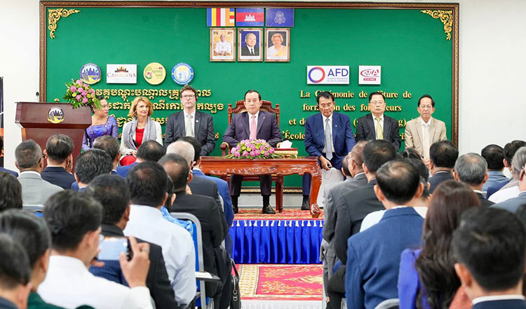 Huot Hak attends the closing ceremony of the training of the instructor course and the soft opening ...